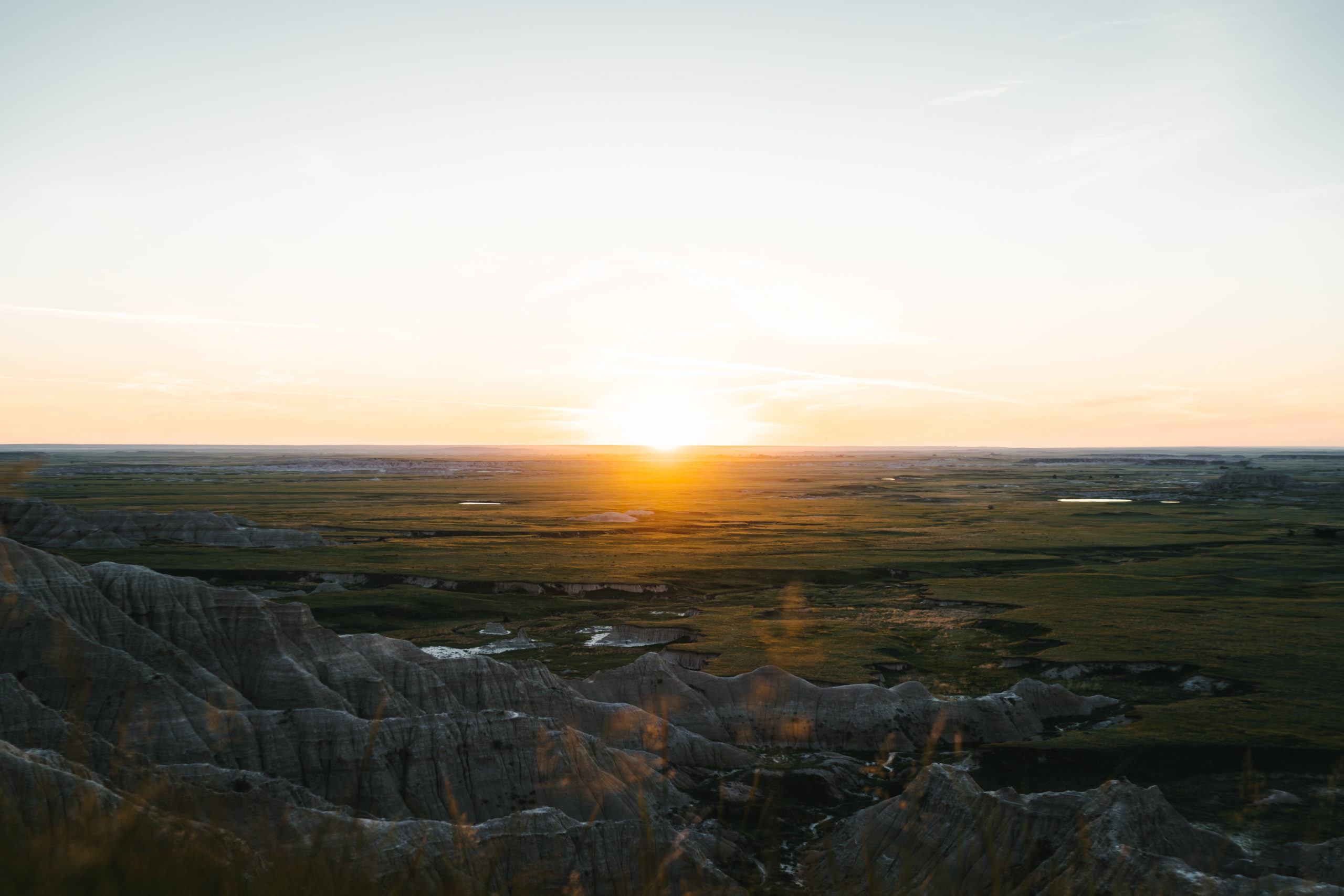 Badlands landscape sunrise