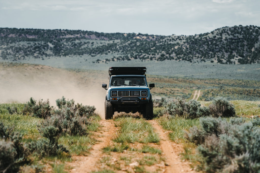 Scout II on dirt road