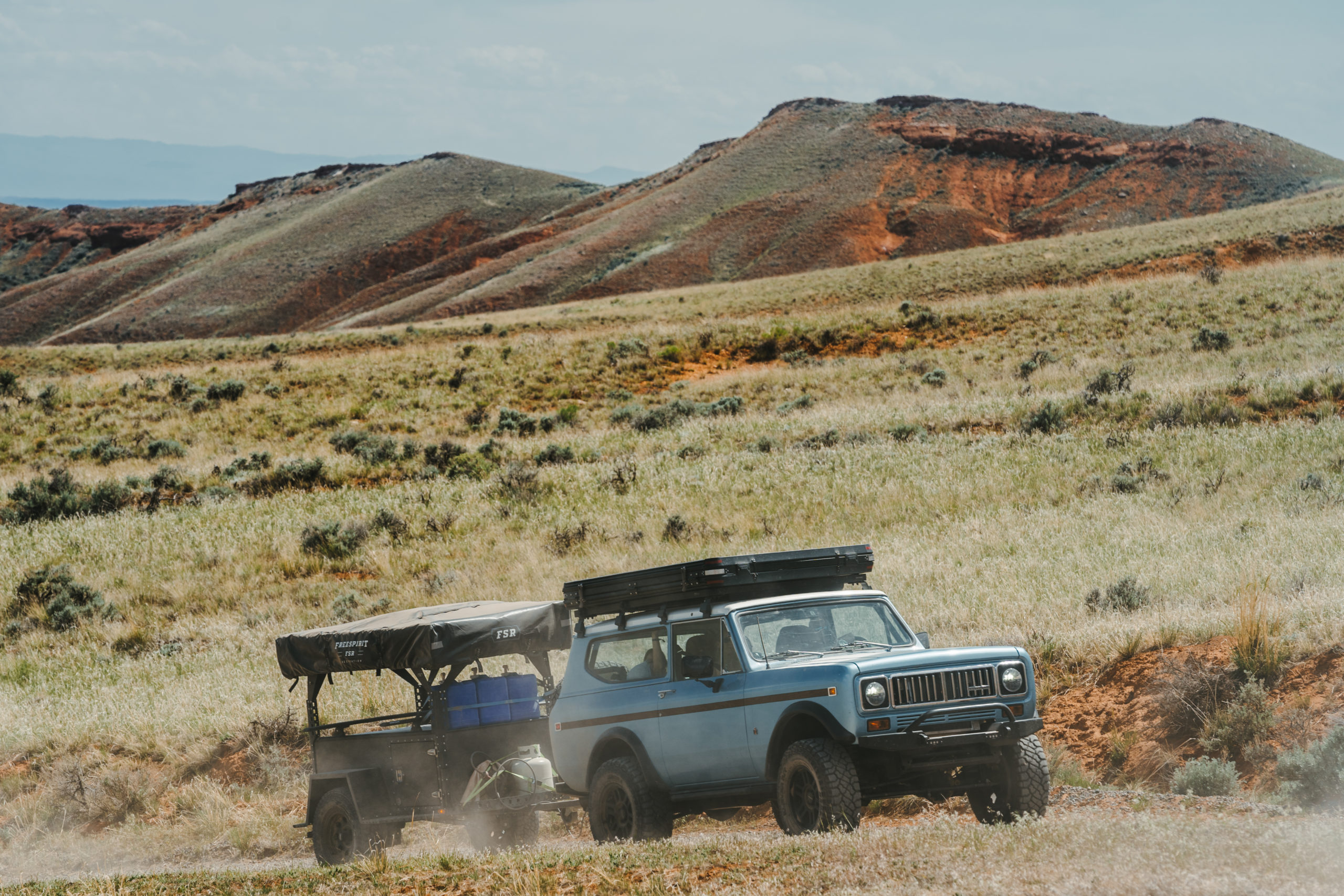 Scout II on dirt road